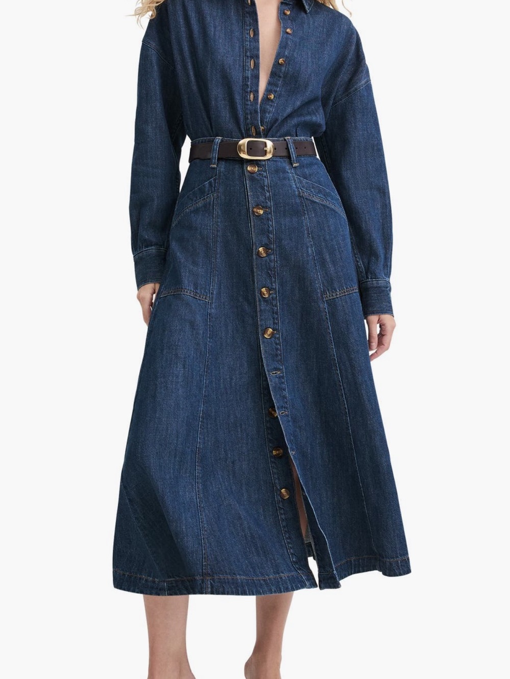 Favorite Daughter Lila denim maxi skirt